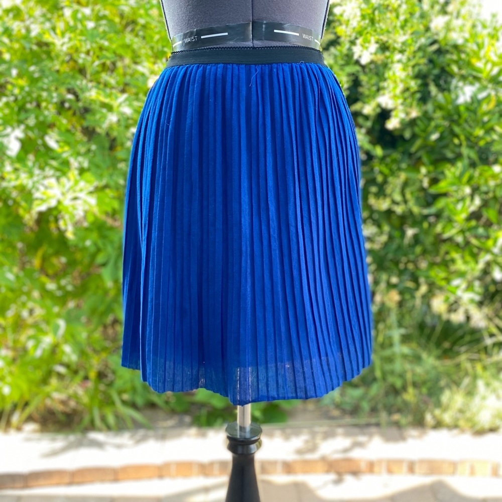 Blue pleated skirt